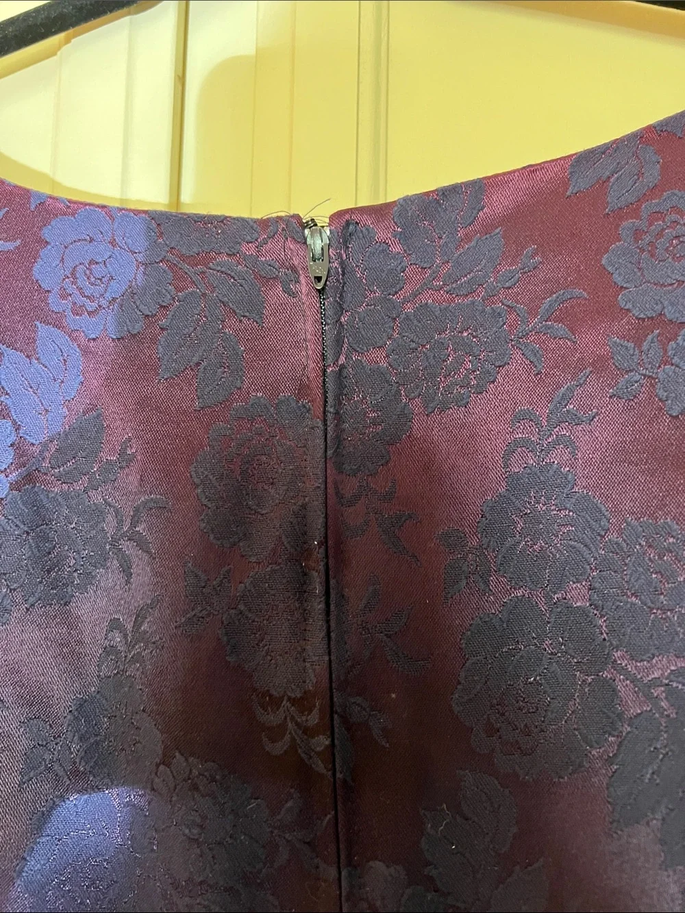 Vintage new with tags sz 18 Onyx Purple / navy Brocade Fit-and-Flare Dress - Picture 7 of 7